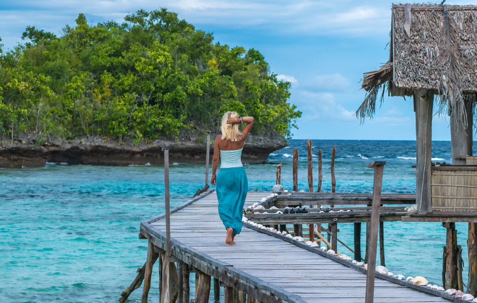 Tourist walking on pier tourist on pier