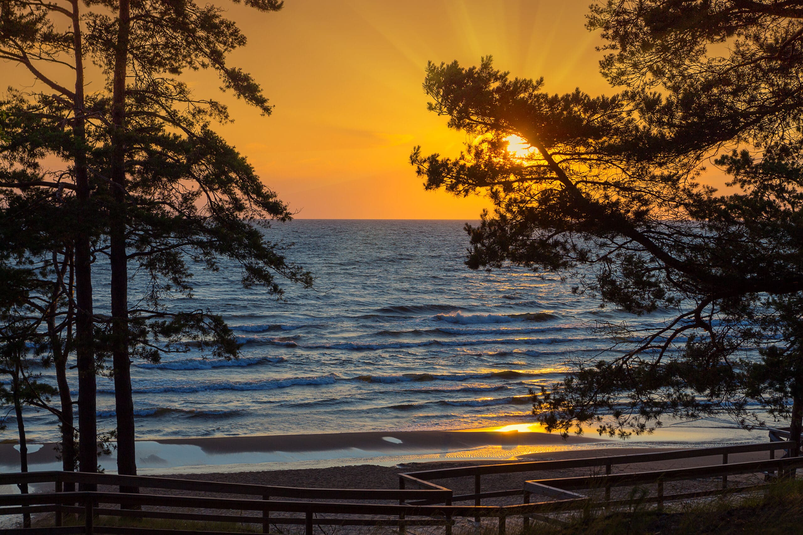Beautiful sunset over sea