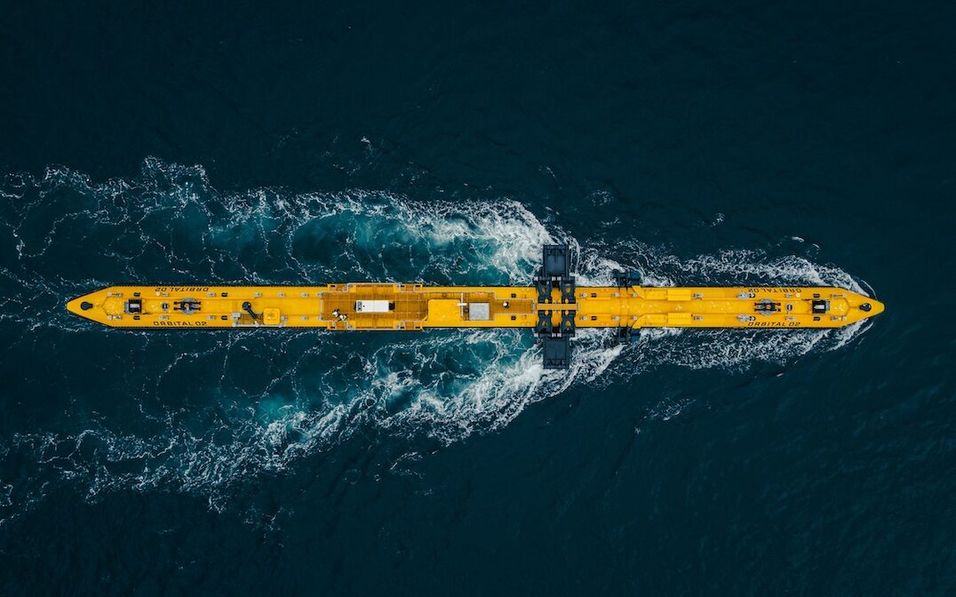 Orbital O2 tidal turbine demonstrating at EMEC tidal test site in Orkney Credit Orbital Marine 2 Orbital Tidal Energy